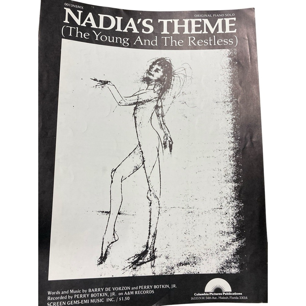 Sheet Music: NADIA'S THEME (The Young And The Restless) 1973